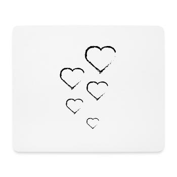 Coeur Cœurs Bonheur Amitié Cadeau familial - Tapis de souris (format paysage) - blanc - Devant
