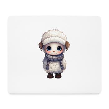 süßer Winterflauschi - Mousepad (Querformat) - Weiß - Vorne