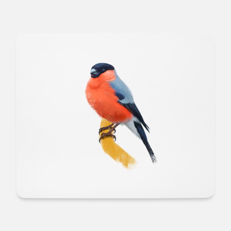 Bullfinch - Mousepad (Querformat) - Weiß