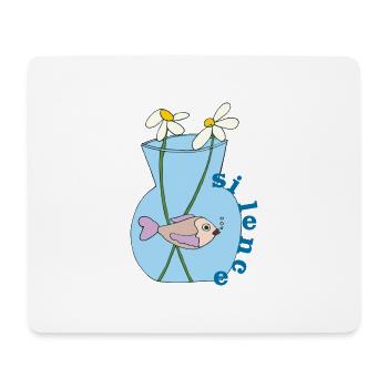 fisch im glas - Mousepad (Querformat) - Weiß - Vorne