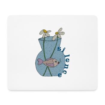 fisch im glas gewebe - Mousepad (Querformat) - Weiß - Vorne