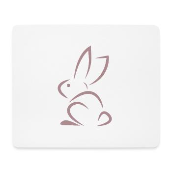 rosa Kaninchen - Mousepad (Querformat) - Weiß - Vorne