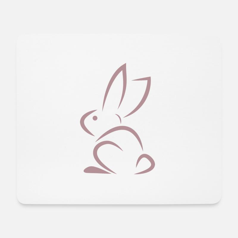rosa Kaninchen - Mousepad (Querformat) - Weiß