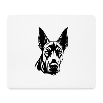 Doberman Hund Kopf - Mousepad (Querformat) - Weiß - Vorne