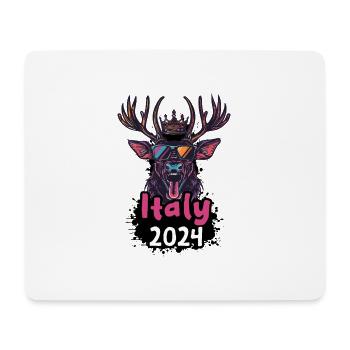 Italie 2024 Cerf - Tapis de souris (format paysage) - blanc - Devant