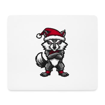 Loup Noël - Tapis de souris (format paysage) - blanc - Devant