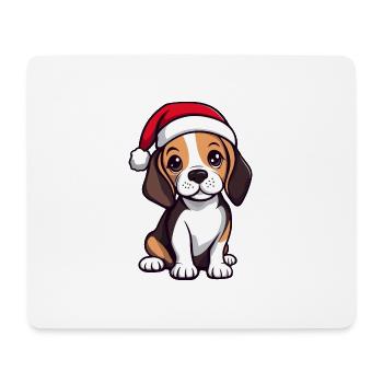 Beagle Dog Christmas Christmas - Mouse Pad (horizontal) - white - Front
