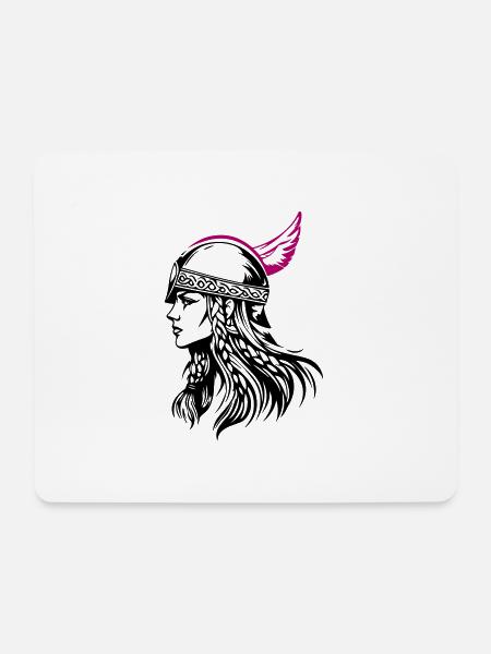 Wikinger Kriegerin Walküre - Mousepad (Querformat) - Weiß