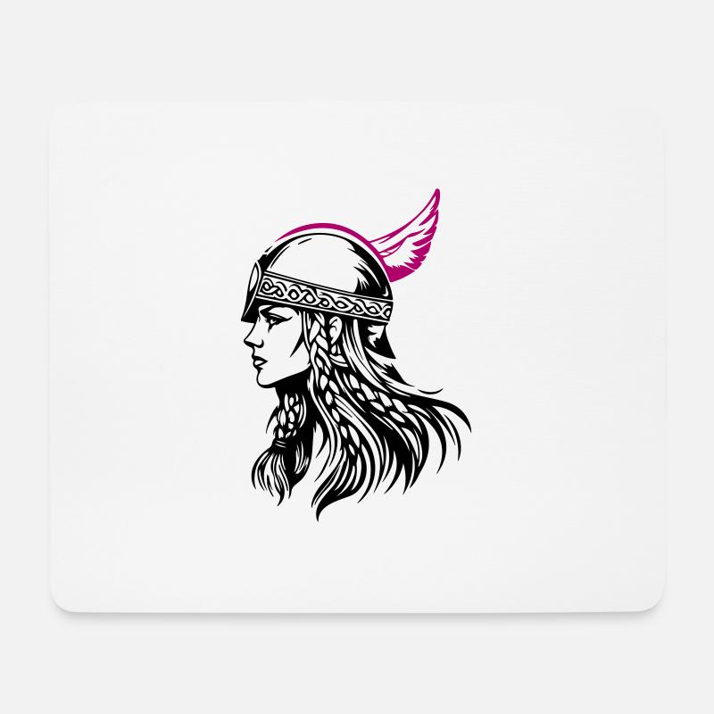 Wikinger Kriegerin Walküre - Mousepad (Querformat) - Weiß