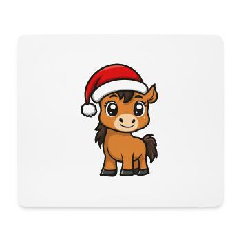 Cheval Noël Mignon - Tapis de souris (format paysage) - blanc - Devant