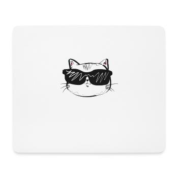 Chat cool - Tapis de souris (format paysage) - blanc - Devant