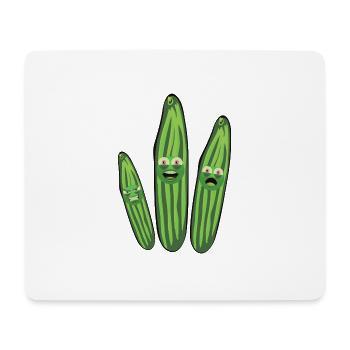 Launische Gurke, Gurken, Comic, Gurke - Mousepad (Querformat) - Weiß - Vorne