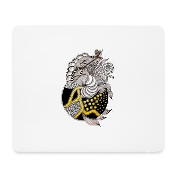 Fischmuster mit goldenem Akzent - Mousepad (Querformat) - Weiß - Vorne