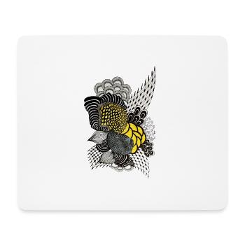 Colored Feather Blossom Illustration - Mouse Pad (horizontal) - white - Front