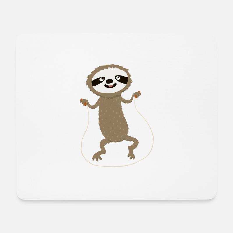 hyperaktives Faultier (ohne Text) - Mousepad (Querformat) - Weiß