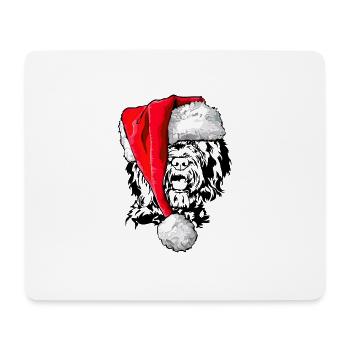 Santa BARBET Noël Chasse Chien Chiens Wilsigns - Tapis de souris (format paysage) - blanc - Devant
