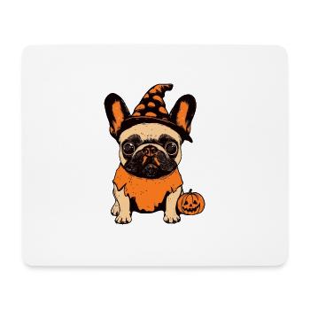 Französische Buldogge Hund Halloween Zombie - Mousepad (Querformat) - Weiß - Vorne
