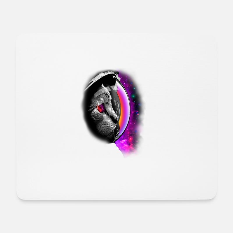 SPACECAT - Mousepad (Querformat) - Weiß