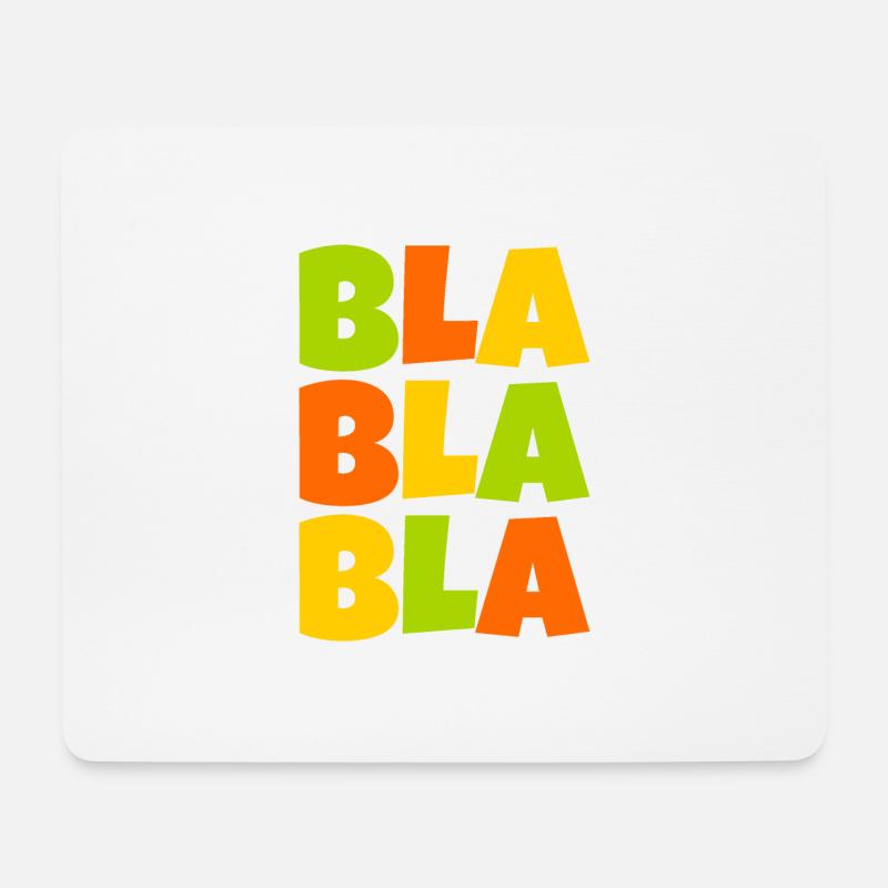 buntes Bla bla bla - Mousepad (Querformat) - Weiß