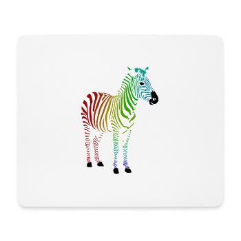 Zebra with colorful rainbow stripes - Mouse Pad (horizontal) - white - Front