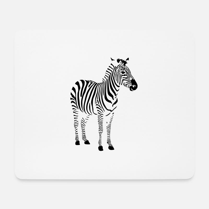 Zebra - Mousepad (Querformat) - Weiß