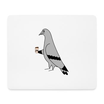 Pigeon with Coffee Cup Urban Minimal Illustration - Mouse Pad (horizontal) - white - Front