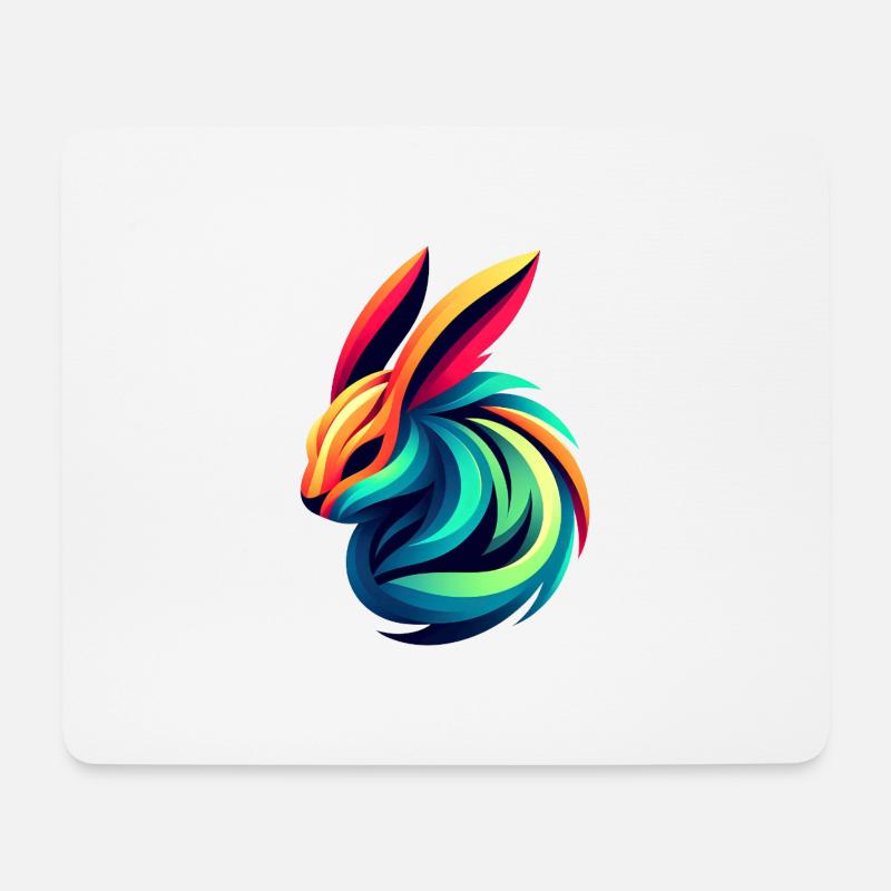 Leuchtender Farbenhase - Mousepad (Querformat) - Weiß