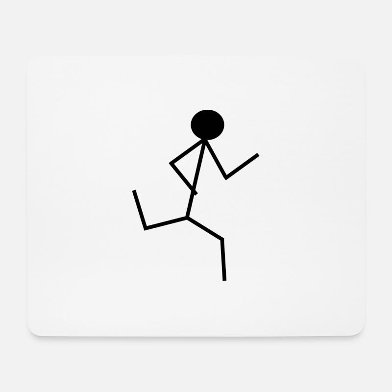 Stickman run schwarz - Mousepad (Querformat) - Weiß