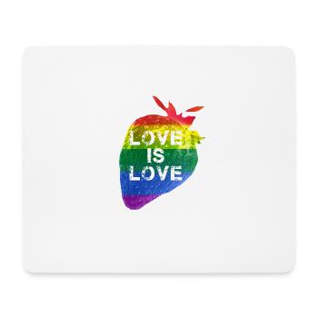 Strawberry,love is love, art,Rainbow,LGBT - Mouse Pad (horizontal) - white - Front