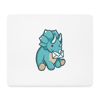 hugadino dino postman, cute dinosaur - Mouse Pad (horizontal) - white - Front