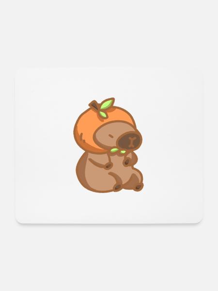 Capibara Orange - Mousepad (Querformat) - Weiß