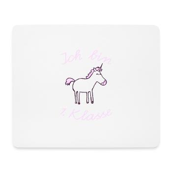Erste Klasse Einhorn - Mousepad (Querformat) - Weiß - Vorne