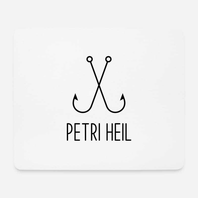 Petri Heil - Mousepad (Querformat) - Weiß