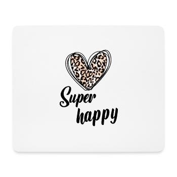 Super happy - Tapis de souris (format paysage) - blanc - Devant