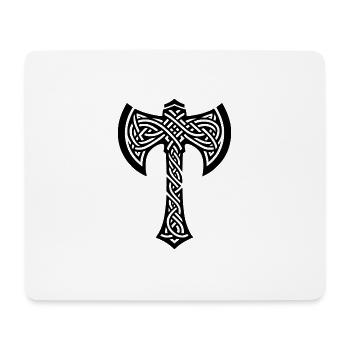 Axt in aussergewöhnlichen Keltischen Knoten - Mousepad (Querformat) - Weiß - Vorne