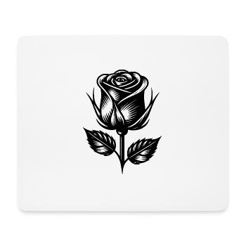 Floral Decorative Romantic Rose Design - Mouse Pad (horizontal) - white - Front