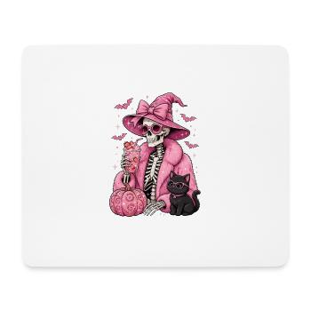 Witches: Halloween Pink Glam Skeleton - Mouse Pad (horizontal) - white - Front