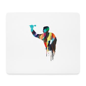 Fléchettes,Graffiti,Peinture,Joueur de fléchettes - Tapis de souris (format paysage) - blanc - Devant