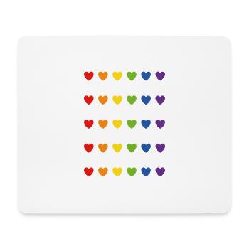 Regenbogen-Pride-Herzen - Mousepad (Querformat) - Weiß - Vorne