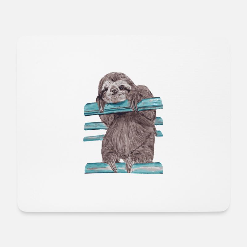 Hey mr sloth - Mousepad (Querformat) - Weiß