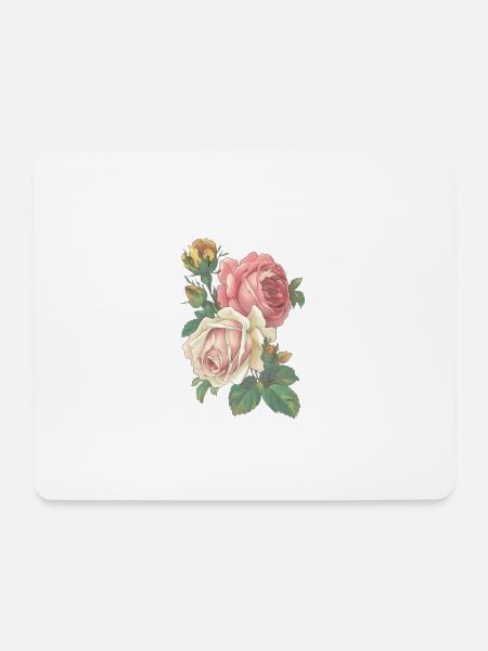 Rose - Mousepad (Querformat) - Weiß