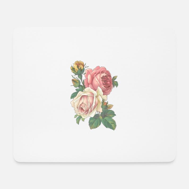 Rose - Mousepad (Querformat) - Weiß