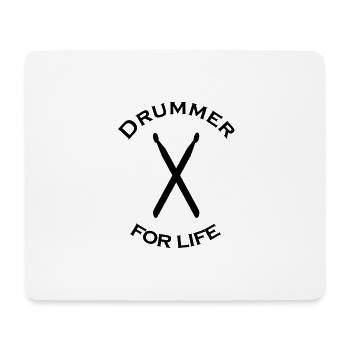 Drummer for life Drumsticks - Mousepad (Querformat) - Weiß - Vorne