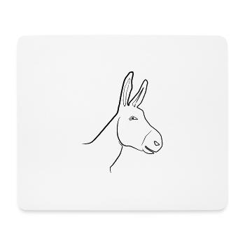 Esel - Eselkopf Shirt gezeichnet - Mousepad (Querformat) - Weiß - Vorne