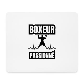 boxeur passionné - Tapis de souris (format paysage) - blanc - Devant