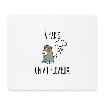 à paris on vit pluvieux - Tapis de souris (format paysage) - blanc - Devant