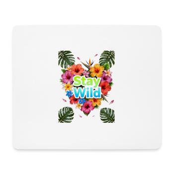 Stay Wild Tropische Blüten - Mousepad (Querformat) - Weiß - Vorne