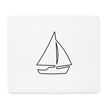 Sailboat Sailing Ship Sailing Fun Black Outline - Mouse Pad (horizontal) - white - Front