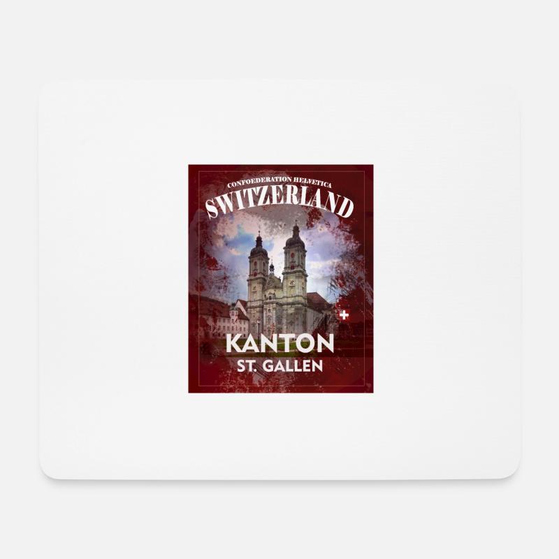 Kantons T-Shirt St. Gallen selber gestalten - Mousepad (Querformat) - Weiß