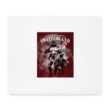 T-Shirt oder Hoodie mit Schweizer Helden - Mousepad (Querformat) - Weiß - Vorne